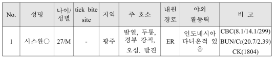 발진열 양성(IFA 4배 상승) 환자의 임상적 특성