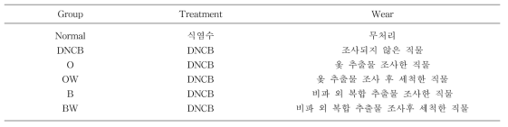 Experimental groups