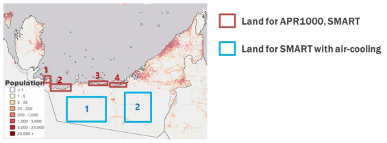 Population density map of UAE