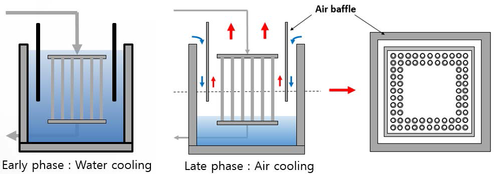 Schematics of the APDHR in the early phase (Left) and the late phase (Right)