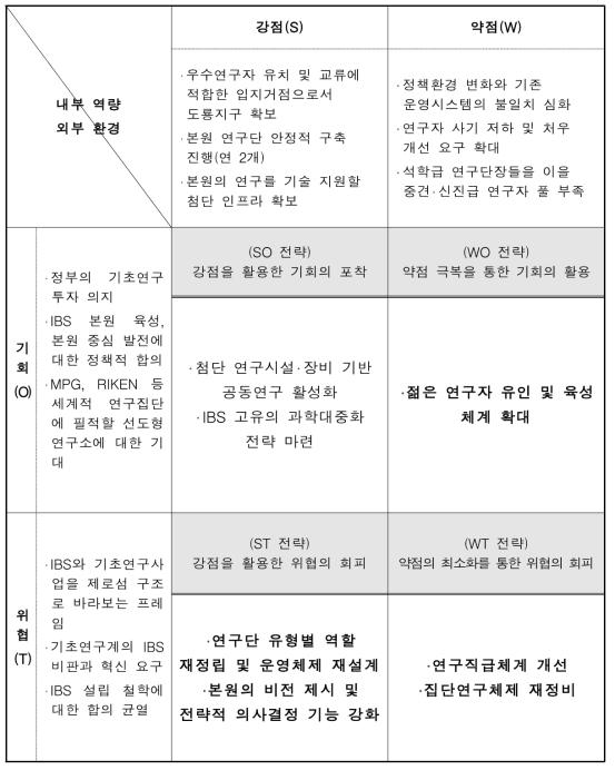 SWOT 분석 결과