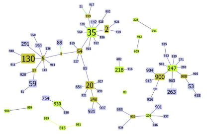 MRSE의 sequence type(ST)에 이용한 eBURST 분석