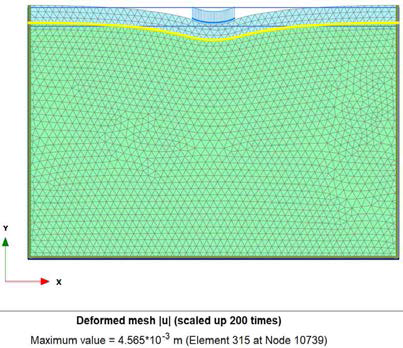 mesh of maximum displacement (seam tensile strength=80%)