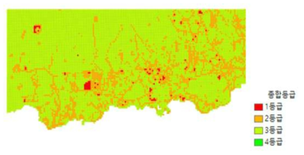 격자 단위 종합취약성 분석결과