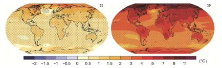 평균 지표 온도 변화(1986∼2005년 대비 2081~2100년) ※ 출처 : AR5 Synthesis Report, IPCC(2014)