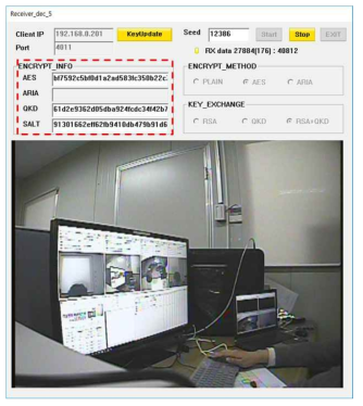 이중 키설정을 적용한 암호응용서비스 시스템 영상정보 화면