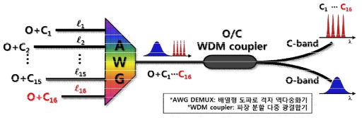 1x16 저손실 WDM 수동소자 모듈
