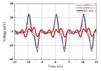 Dual path 단일광자검출 시스템 출력 파형