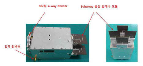 제작된 송신용 위상 변화기 일체형 4-Subarray 안테나 모듈