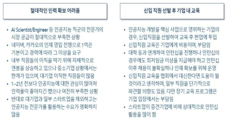 우리나라 인공지능 기업의 인력 확보 및 양성 현황(인터뷰 결과)