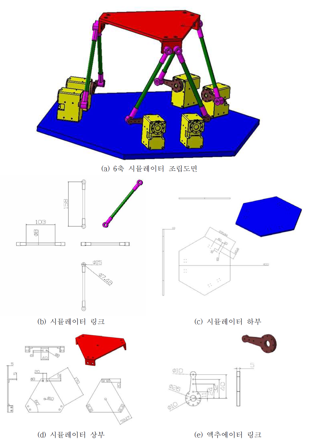 작업동작 모사용 6축 시뮬레이터 모델링