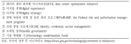미국의 정부 IT 이니셔티브(Government IT initiatives)