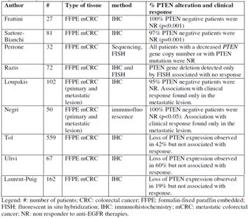 PTEN 발현 및 결손에 따른 Erbitux과 Panitumumab의 치료 반응 (Frontiers in Oncology 2013)