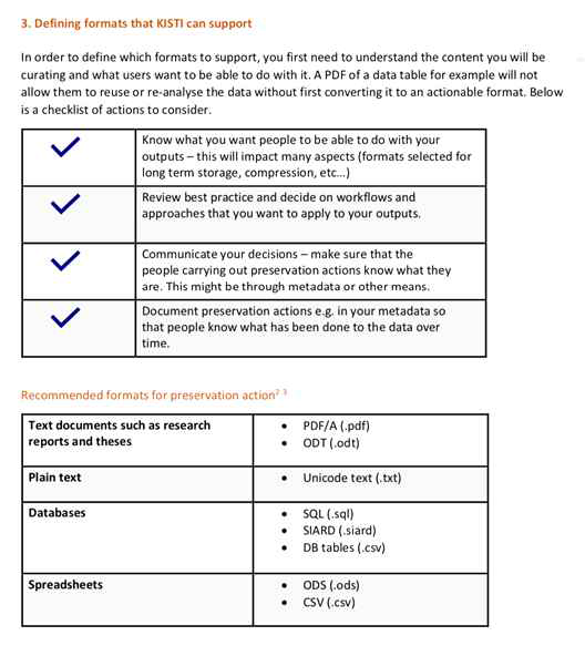 Retention Criteria and Format Guidelines