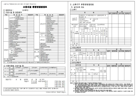 소방시설 종합정밀 점검표