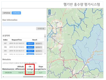 분석 요청결과조회 화면의 Metadata 테이블에서 CN값 조회