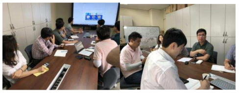 본부 로드맵 개발 및 활성화를 위한 그룹 및 기획 회의 모습