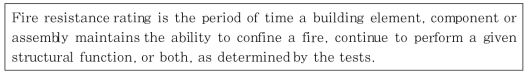 내화성능(fire resistance rating)의 정의