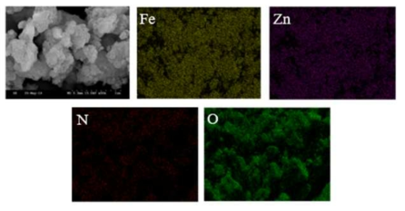FE-SEM image and mapping data of Zn-Fe LDH
