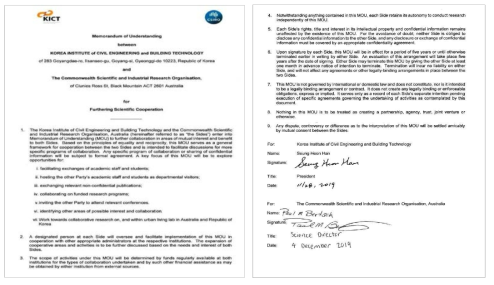 KICT-CSIRO (Land & Water flagship) MOU 문서