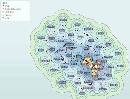 폴리우레아 외방수 특허 키워드맵(국내)