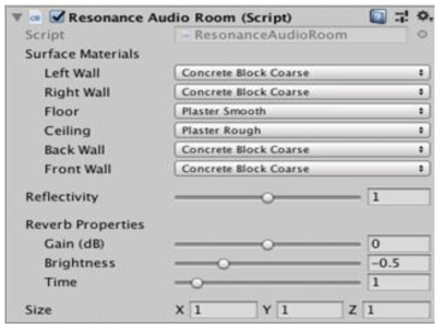 Resonance Audio Room 적용 화면