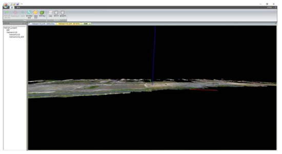 분석결과 – 수치표고모형(베트남) 분석결과 – 평면도와 중첩을 통한 공사진척현황/선형 검사(김해)
