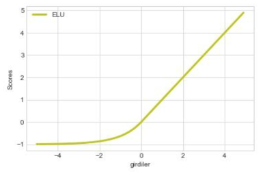 Exponential Linear Unit(ELU) 의 그래프