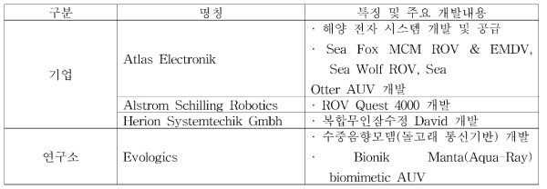 독일 관련 기업 및 개발 내용