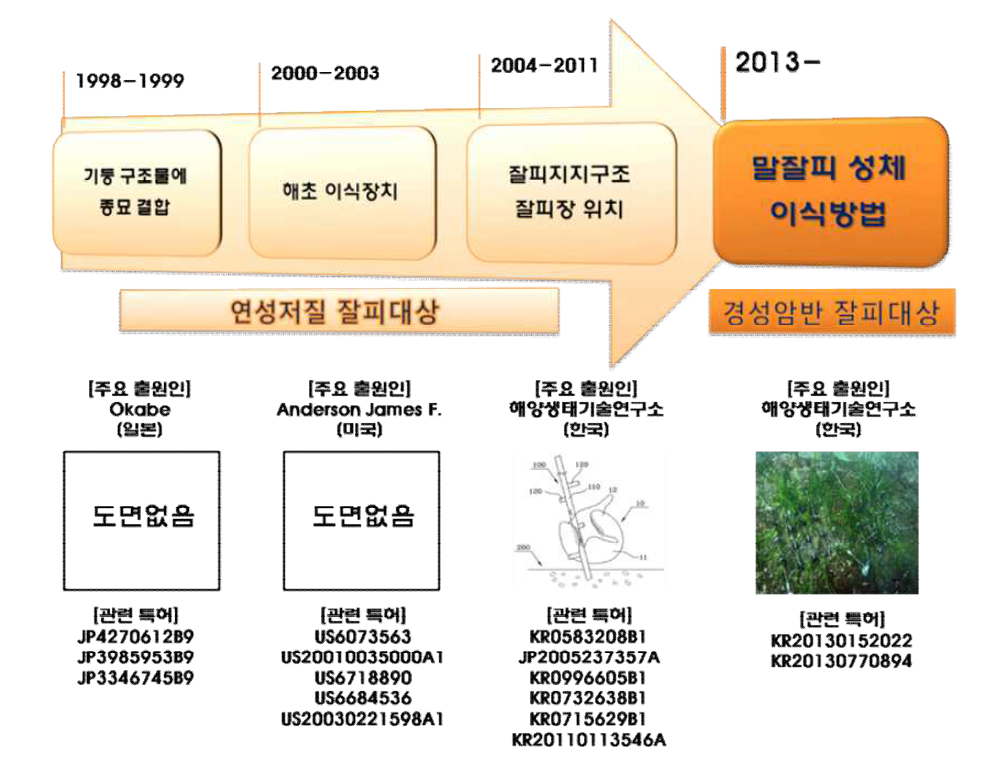 잘피장 조성분야 기술흐름도 분석 결과