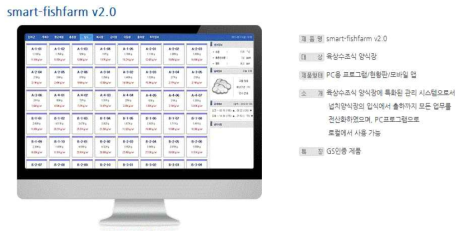 G사의 양식장 모니터링 PC 프로그램 화면