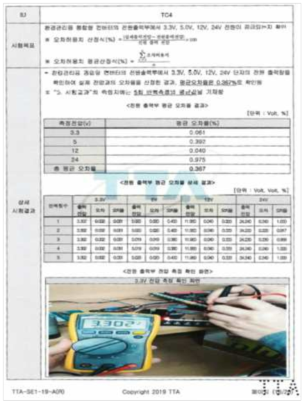 TTA V&V 시험결과