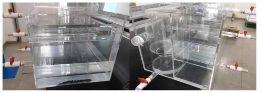 다단응집침전 Lab-test를 위한 반응조 사진