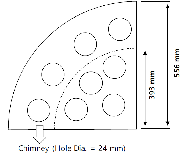 Schematic of the distributor and vapor chimneys