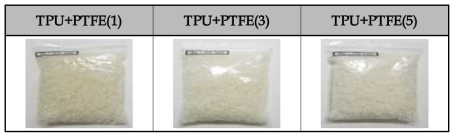 PTFE 함량 별 TPU M/B chip