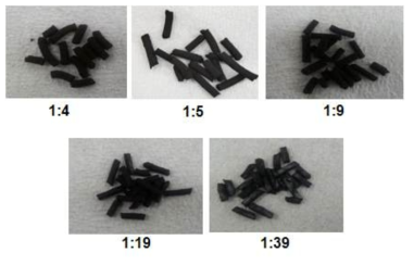 Pictures of LMO/Al2O3 granule according to HMO/Al2O3 ratio