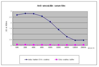 Amoxicillin 면역 역가확인 결과