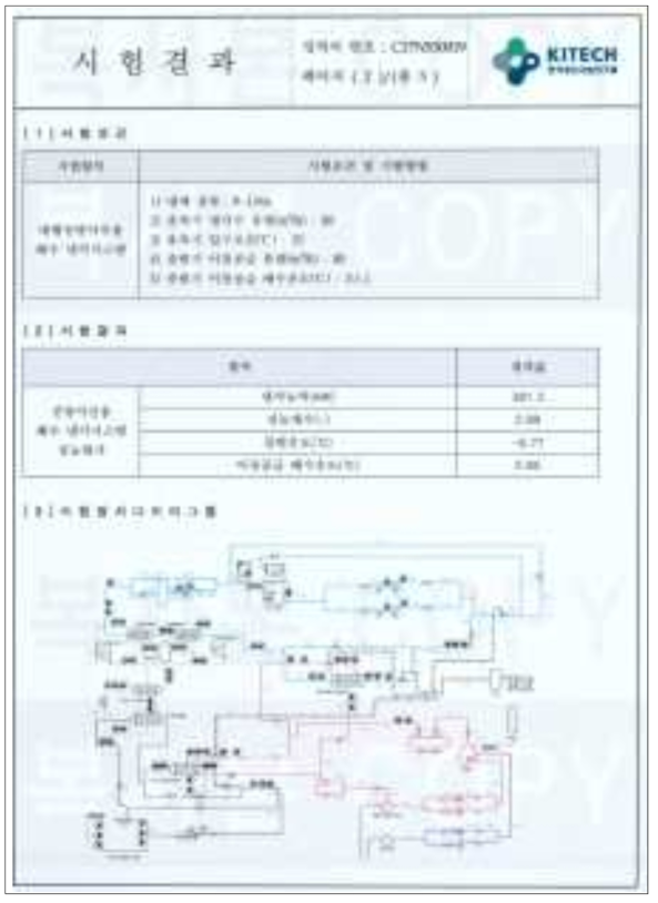 해수냉각 시스템 시험 성적서