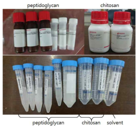 6종의 peptidoglycan과 2종의 chitosan