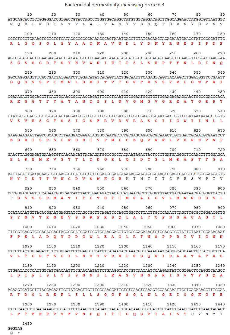 Bactericidal permeability-increasing protein 3의 전장