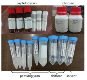 6종의 peptidoglycan과 2종의 chitosan