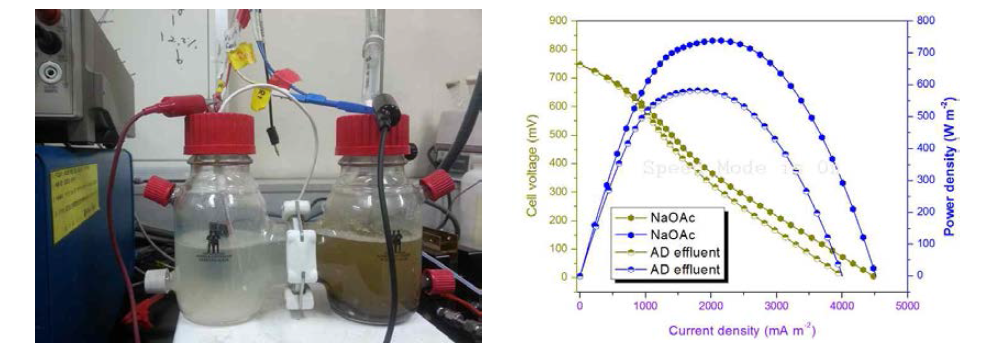 The performance of integrated VFA fermentator and microbial fuel cell process