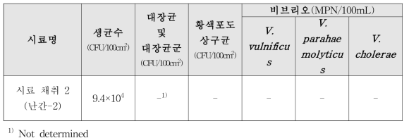 경주지역의 연안자망선 시료 채취 미생물 오염도 실험 결과 2