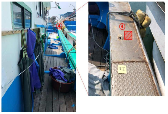 기장지역의 연안자망선 시료채취 구역 4번