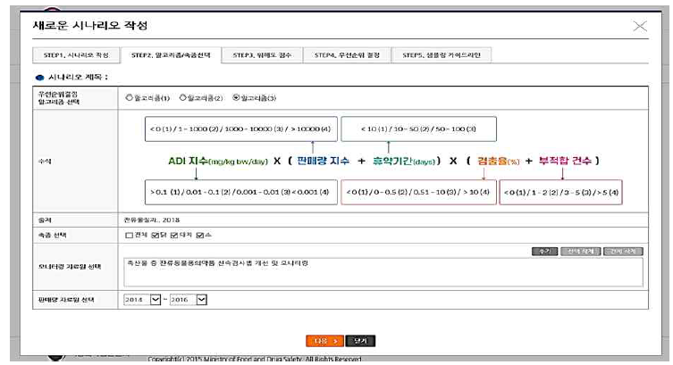 STEP 2. 알고리즘/축종 선택 : 알고리즘(3)