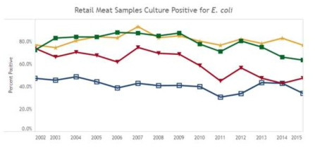 E. coli가 많이 발견되는 Retail meat