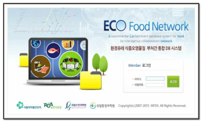 ECO-Food Net의 로그인 페이지