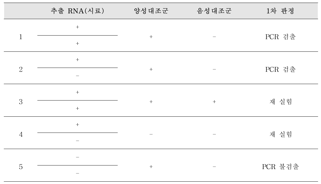 E형 간염바이러스 PCR 결과판정