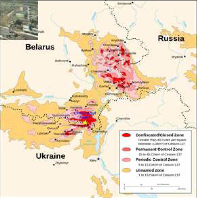 체르노빌 핵발전소사고와 오염지역