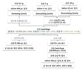 농도별 균 접종 실험 과정 모식도